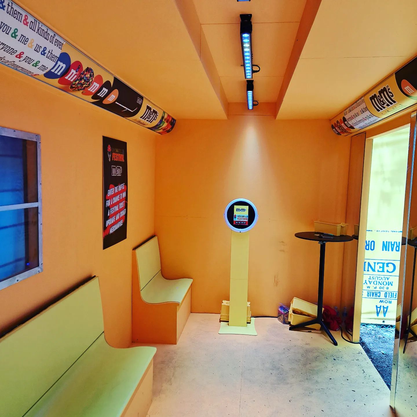Digital selfie photo booth at an M&M's branded event activation