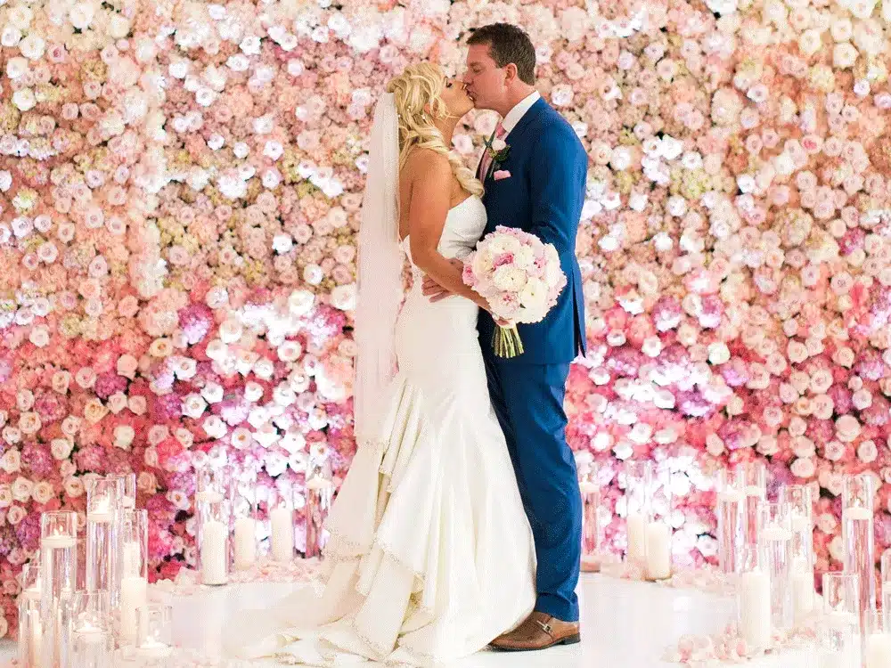 wedding photo booth floral backdrop NYC wedding