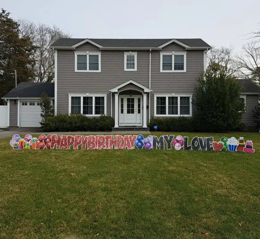 happy birthday yard signs long island large lawn display front yard celebration setup